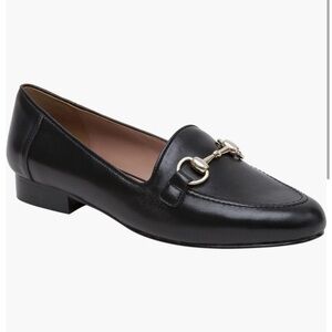 LINEA PAOLO Nordstrom Women’s Gold Bit & Black 100% Leather Loafers Size 10 $160